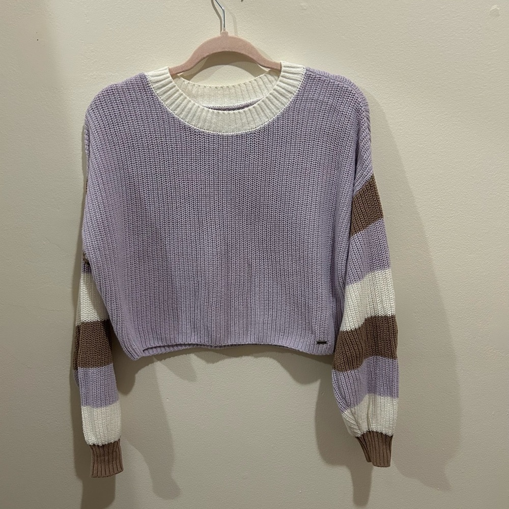 Hollister - Lavender and Brown Striped Sweater